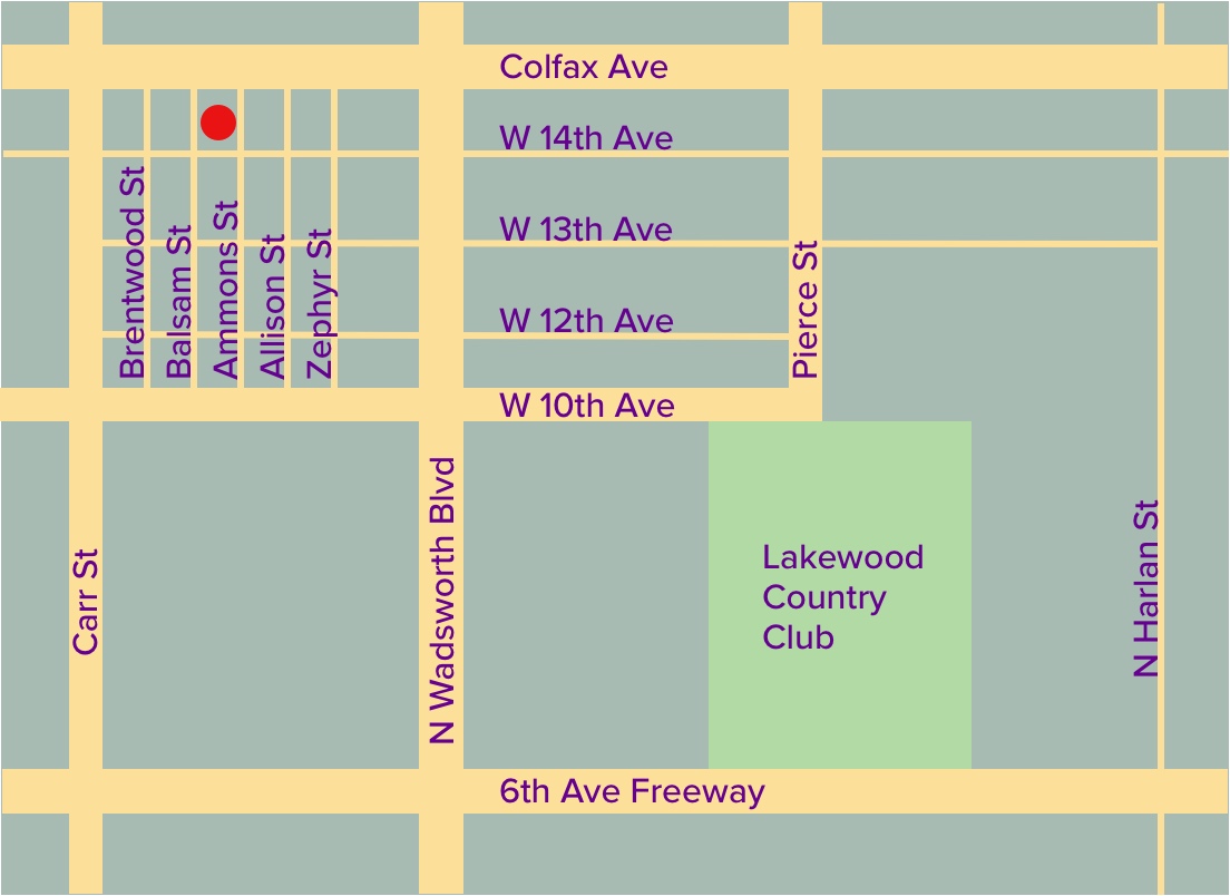 map of Mary Able's office location in Lakewood, CO